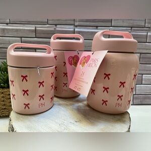 Paris Hilton ❤️Pink Bow 12,16,24oz Insulated Food Jar Set of 3 New